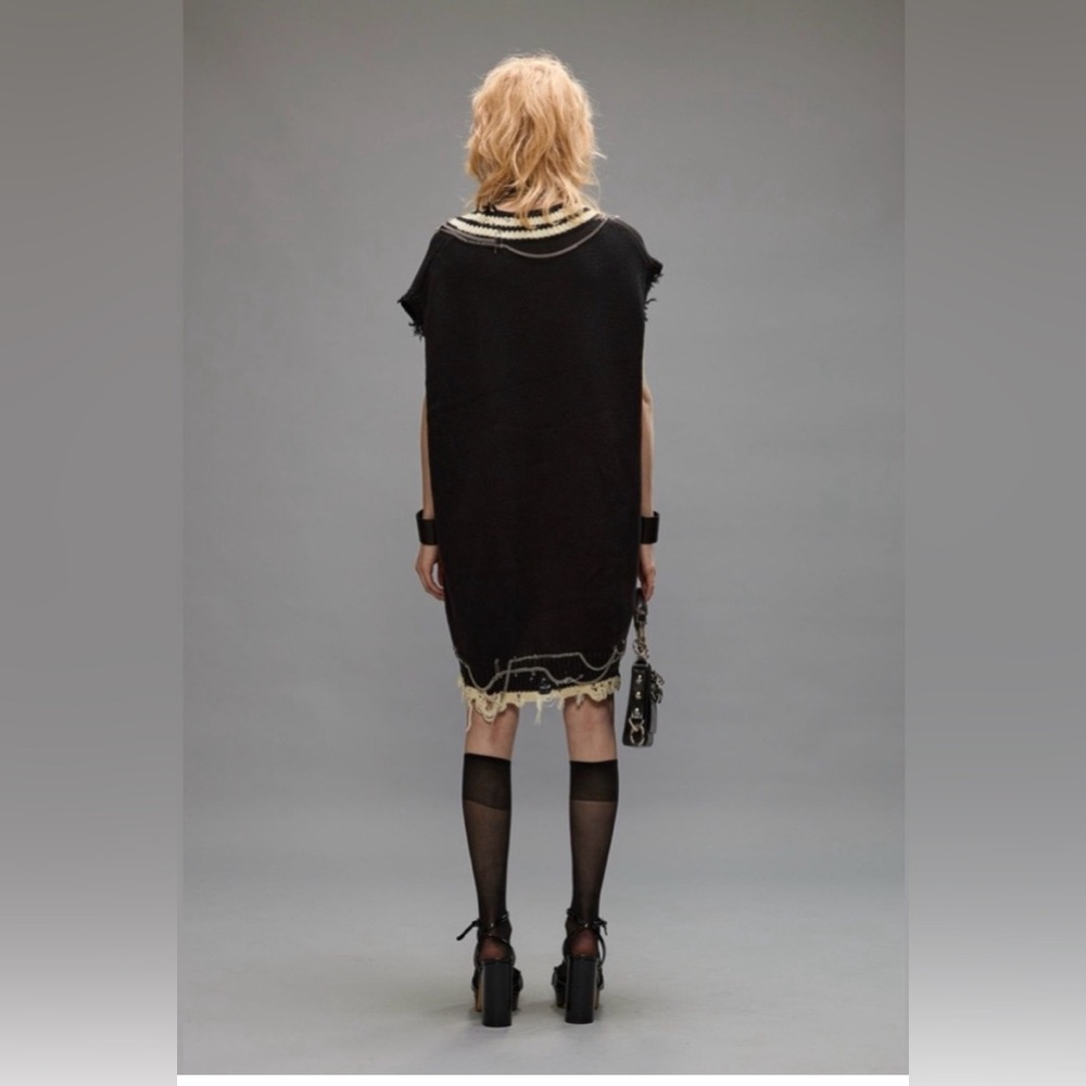 BNWT $1250 R13 Oversized Chain Embellished Vest Dress Large - Picture 4 of 12